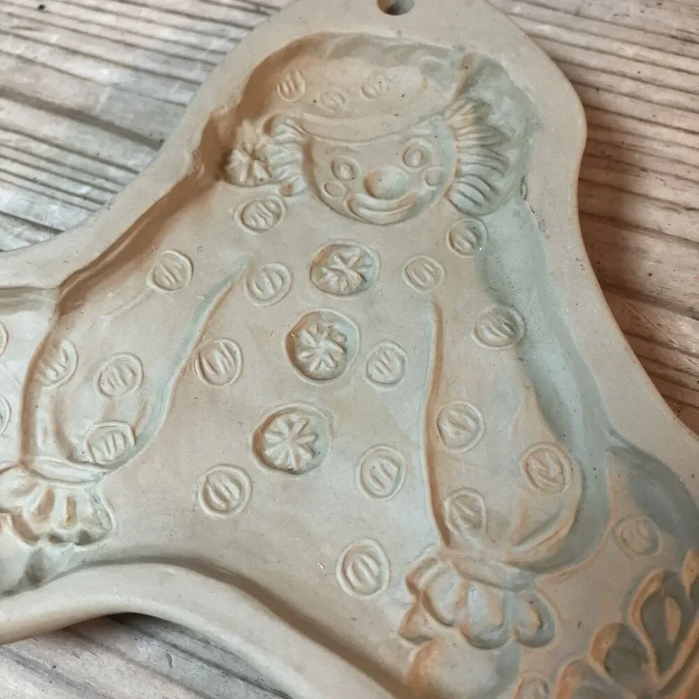 3 VTG 80’s Brown Bag Cookie Art Cookie Molds Press -Clown -bunny Rabbit -Santa